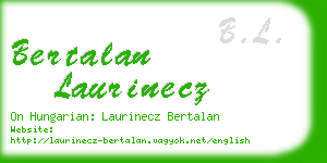 bertalan laurinecz business card